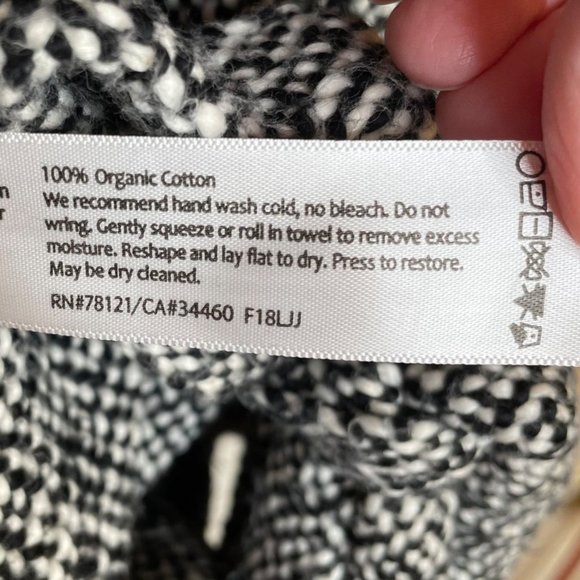 Eileen Fisher Textured Black/White Knit Belted Cardigan, M - Picture 7 of 7